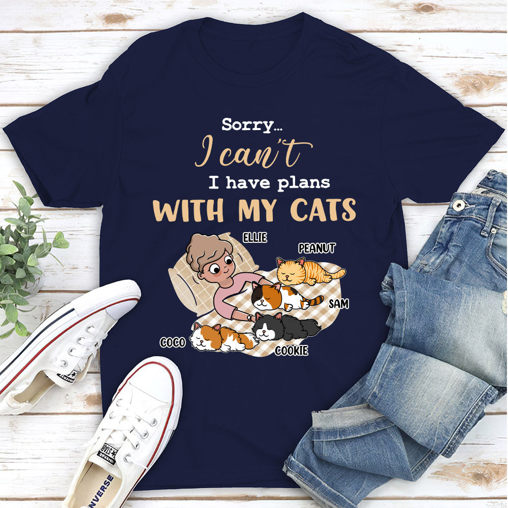 Personalized Unisex 'I Have Plans With Cats' T - shirt: Ideal Gift for Pet Lovers