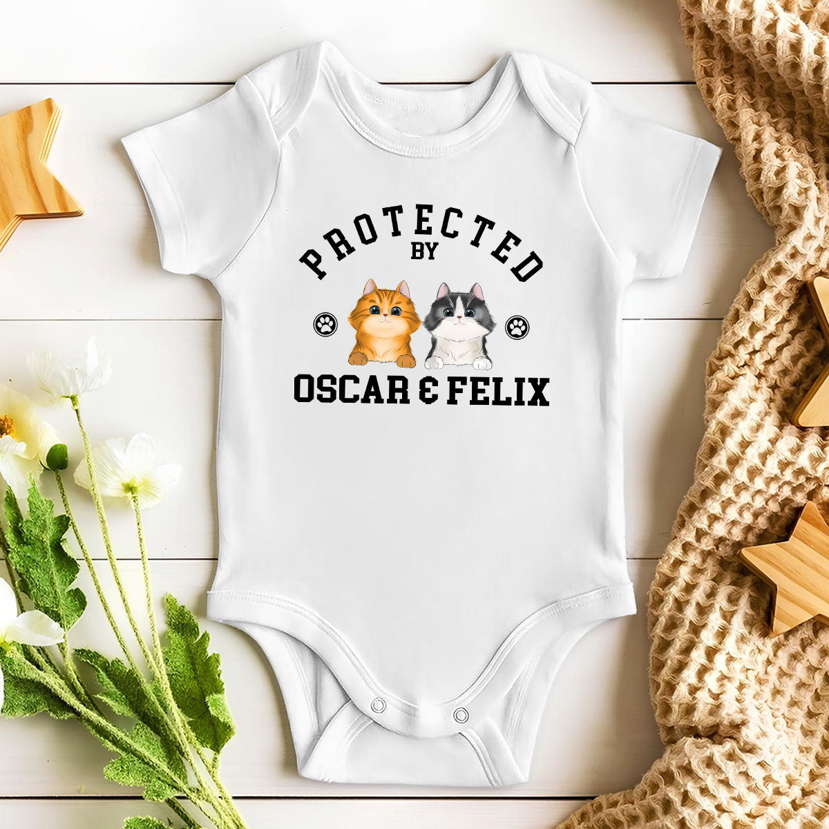 Protected By Pets - Customizable Personalized Baby Onesie