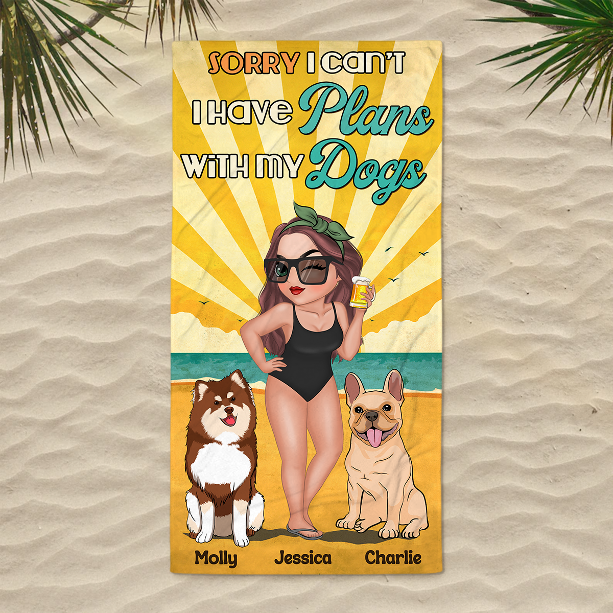 Personalized Dog - Themed Custom Beach Towel for Summer Fun