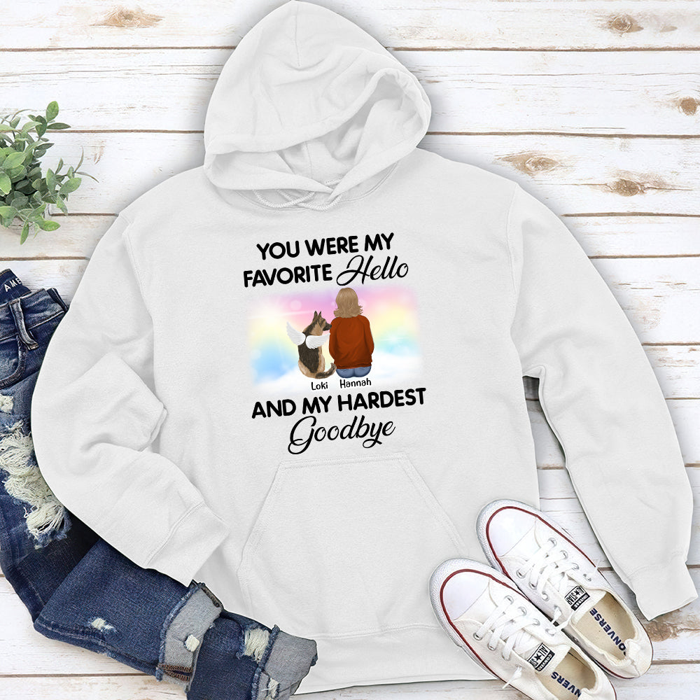 Personalized Custom 'My Favorite Hello' Hoodie for Pet Lovers