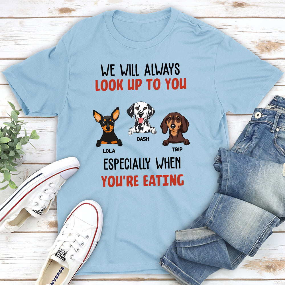 Personalized Custom Unisex 'Mom Dad Look Up To You' T-shirt for Pet Lovers