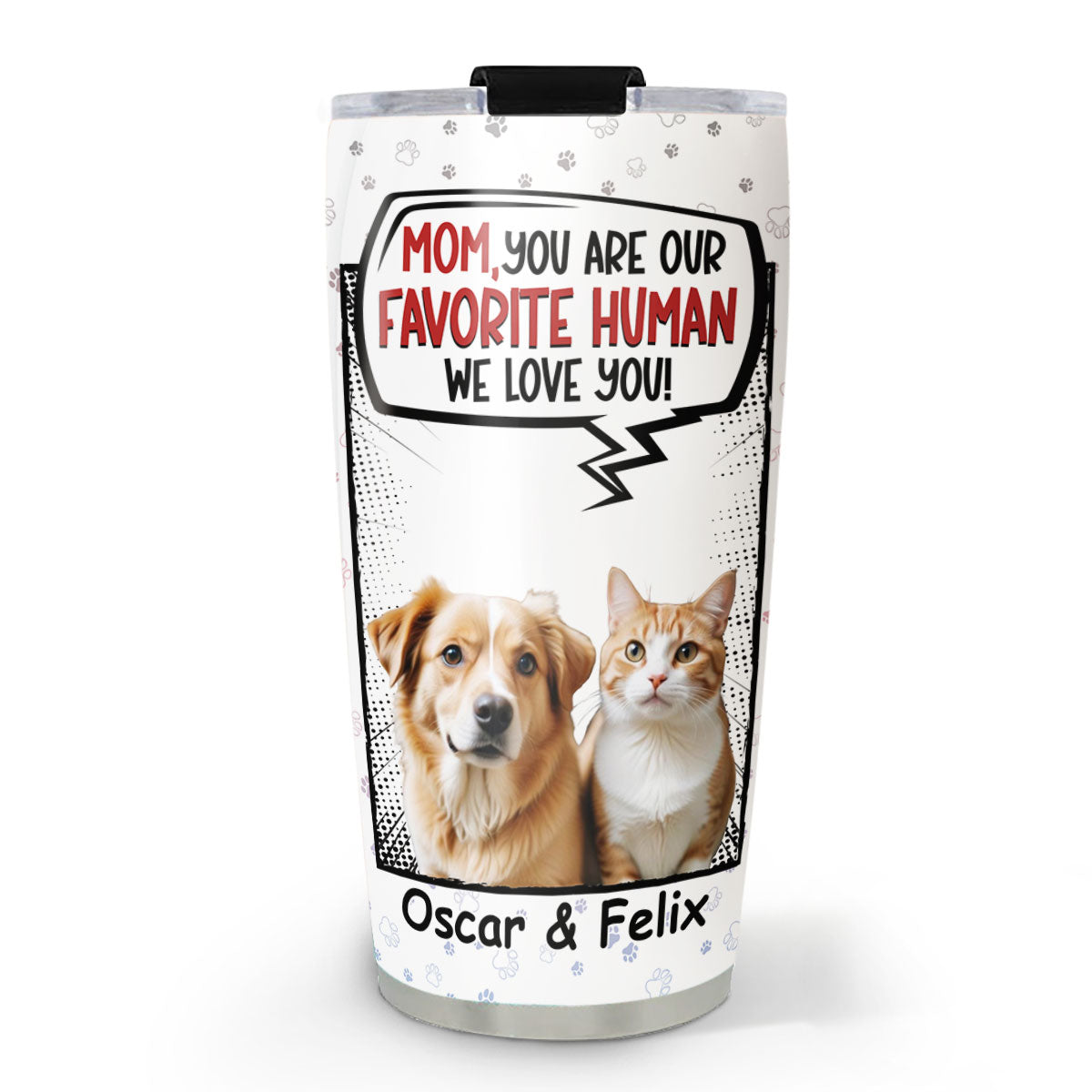 Customizable Favorite Pet Photo Tumbler - Personalized Stainless Steel Tumbler