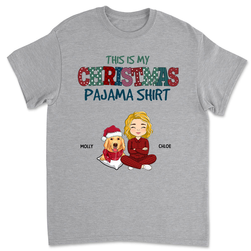 Personalized Unisex Christmas Dog Pajama T-shirt - Ideal Gift for Pet Lovers