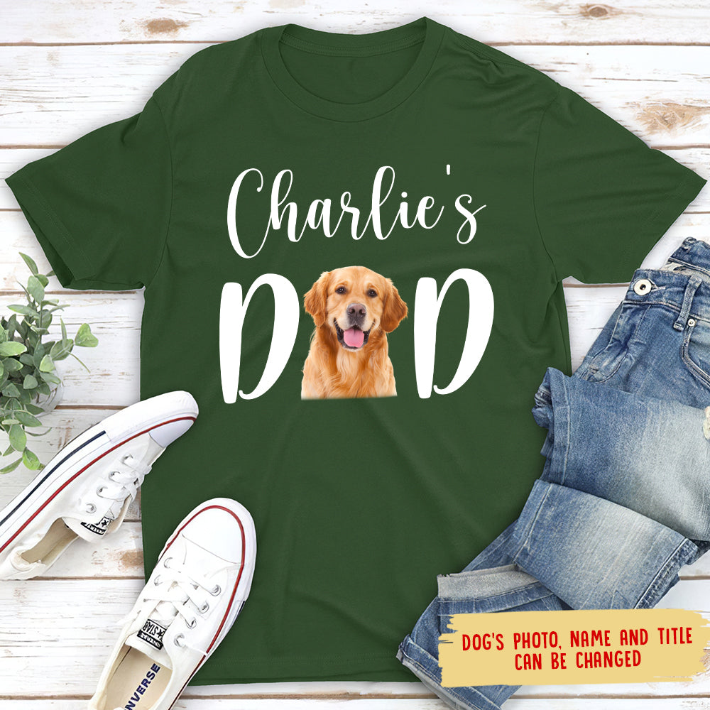 Personalized Custom Photo Unisex Dog Mom/Dad T-shirt - Ideal Gift for Pet Lovers