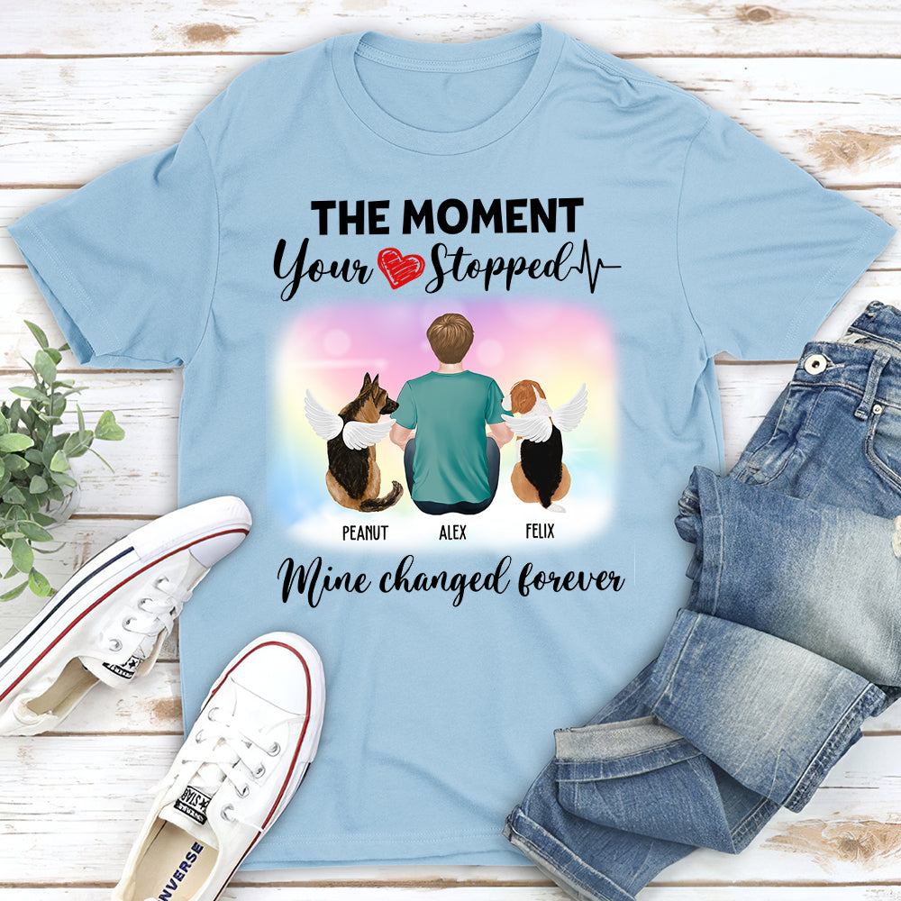 Personalized Memorial Unisex 'Your Heart Stopped' T-shirt for Pet Lovers