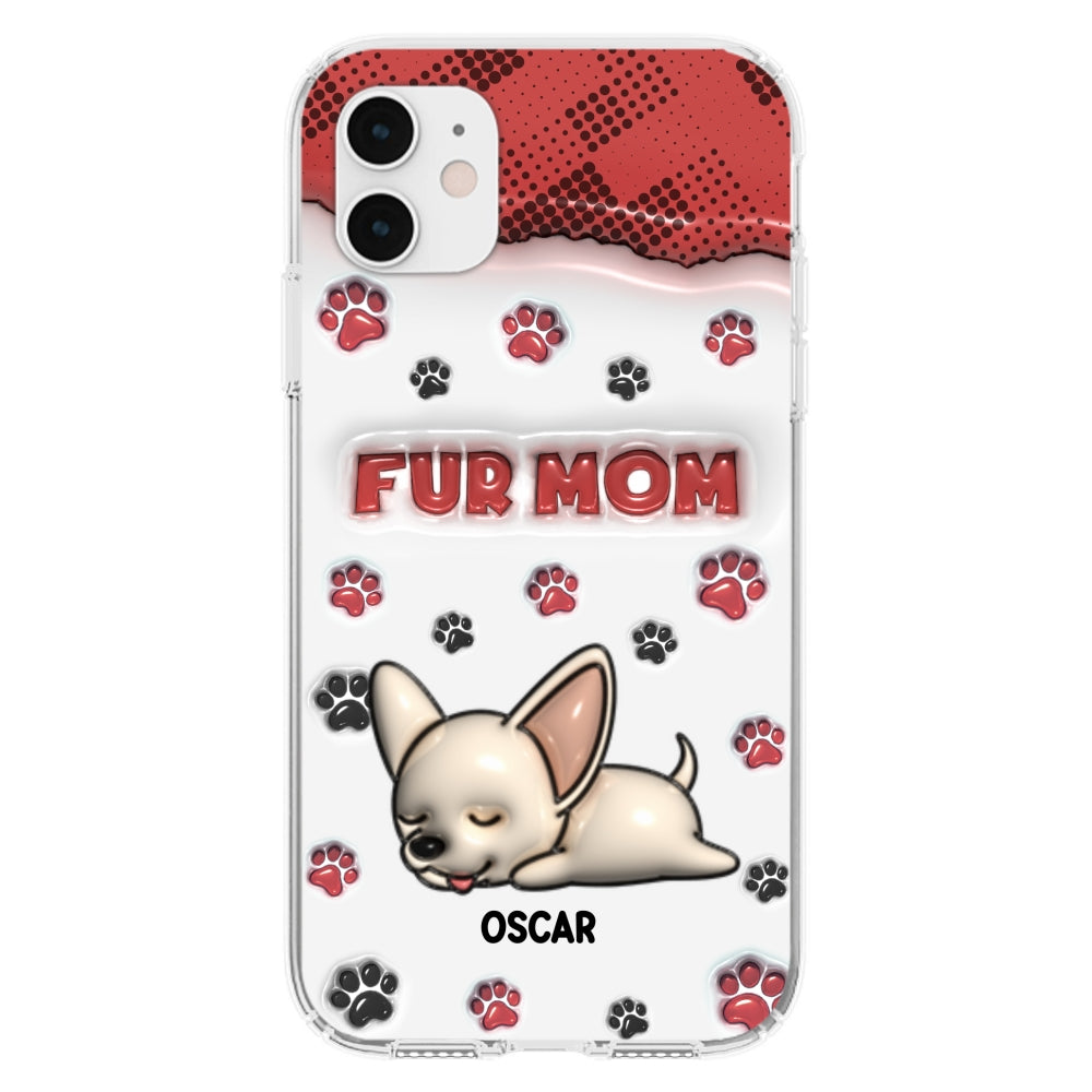 Personalized 3D Inflated Effect Fur Mom Custom Phone Case