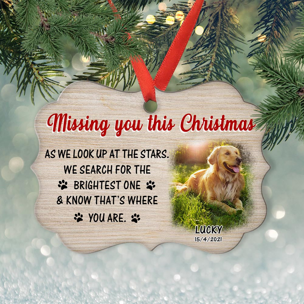 Personalized Christmas Aluminum Ornament: Missing You with Your Furry Friends