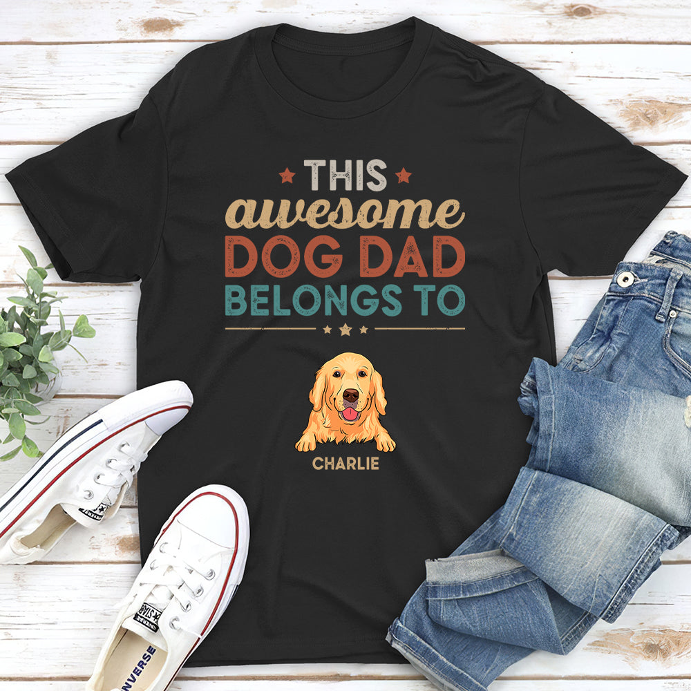 Personalized Unisex 'Awesome Dog Dad' T-shirt - Ideal Gift for Pet Lovers