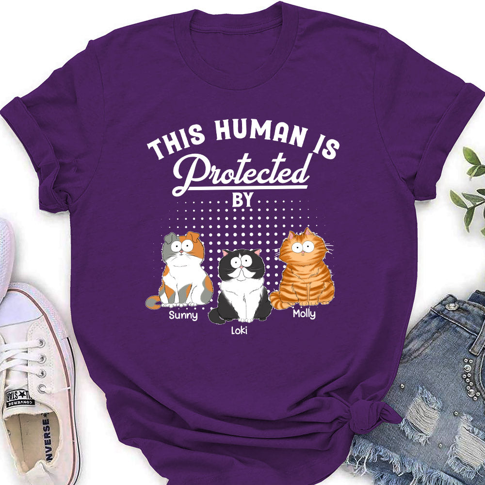 Personalized Custom Women's 'Protected By My Pet' T-shirt - Ideal Gift for Pet Lovers