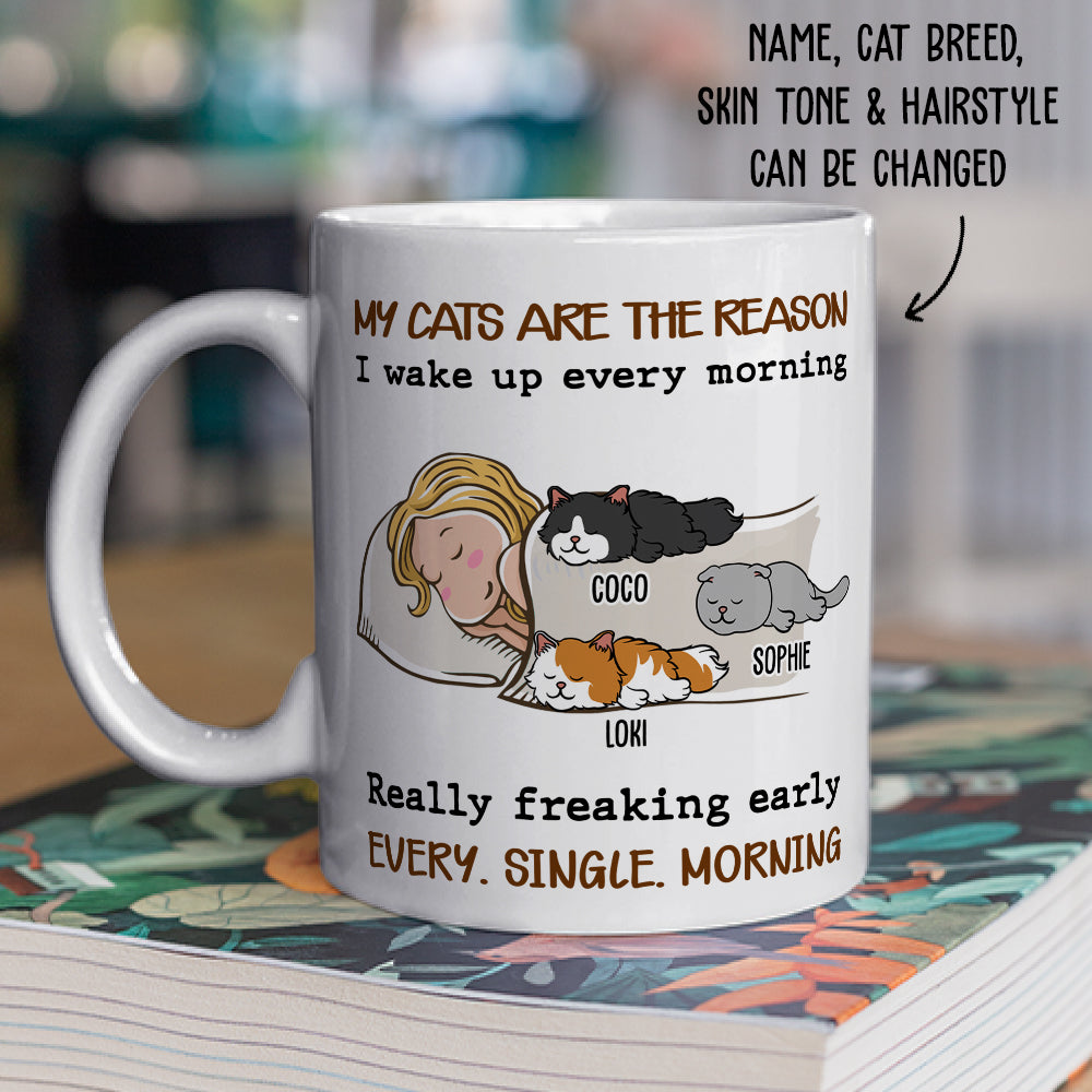 Personalized Custom 'My Cat Is The Reason' White Coffee Mug - Ideal Gift for Pet Lovers