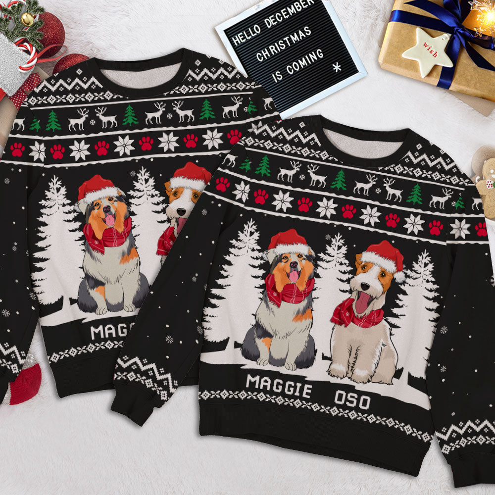 Customizable Winter Dog All-Over Print Sweatshirt - Ideal Gift for Dog Lovers