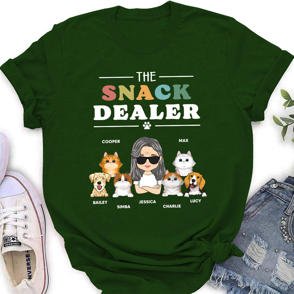 Personalized Custom Women's Pet Lover Snack Dealer T-shirt