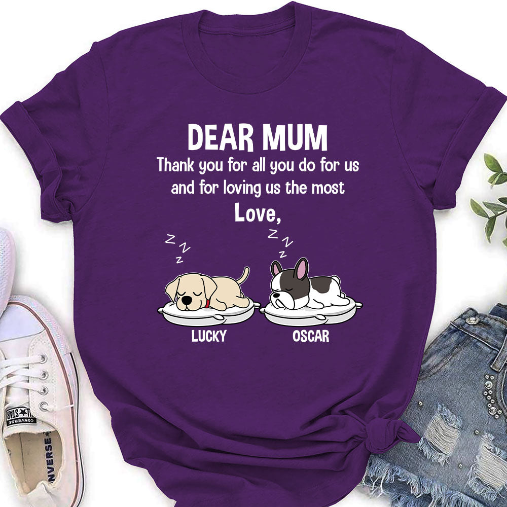 Mom, Thanks for Your Love! - Customizable Personalized Women's T - shirt for Pet Lovers