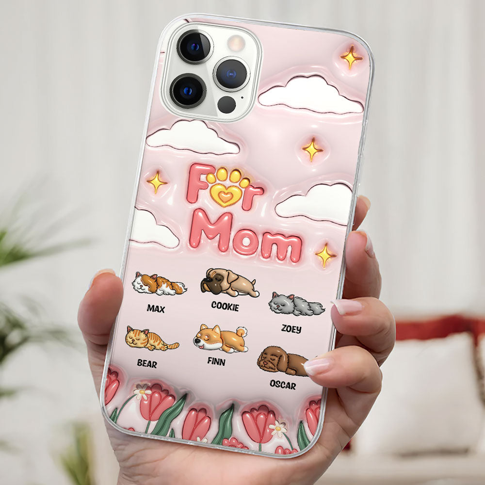 Personalized 3D Inflated Effect Phone Case - Show Your Love for Fur Moms
