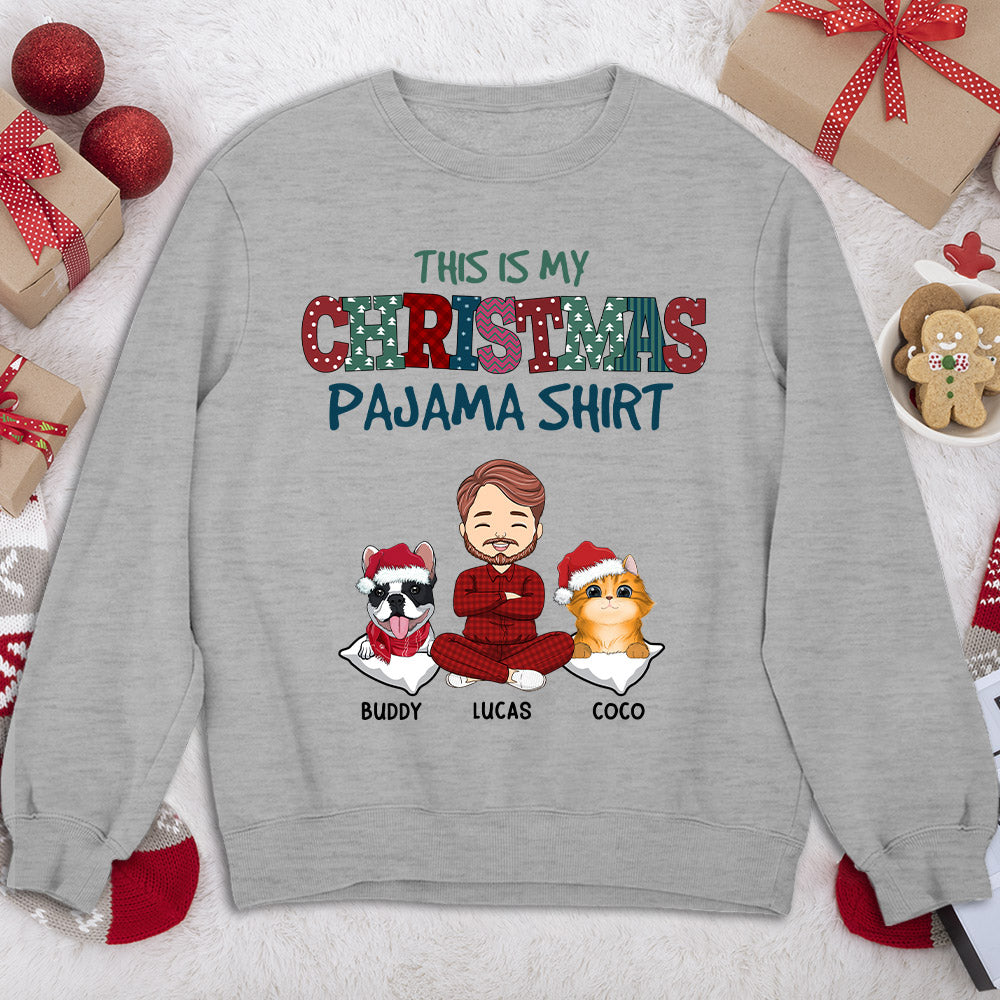 Customizable Personalized Pets Christmas Pajama Sweatshirt