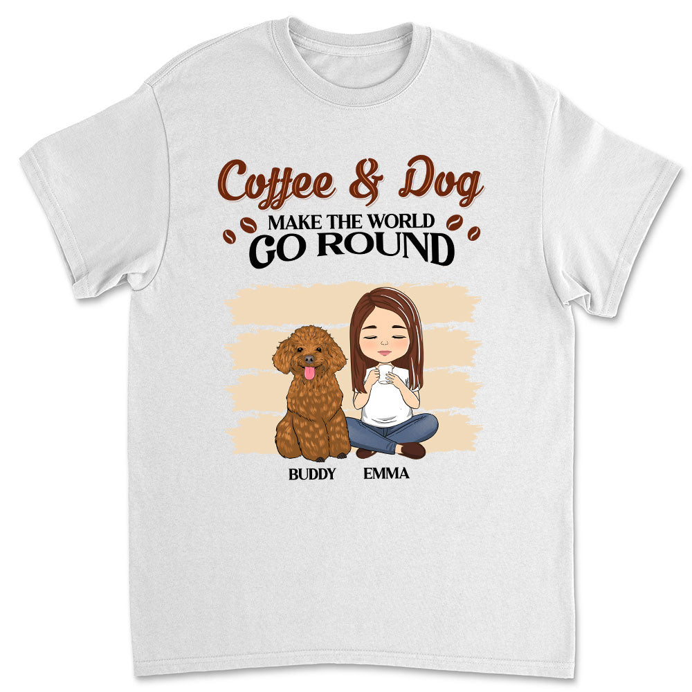 Customizable Dog and Coffee Unisex T-shirt - Ideal Gift for Pet Lovers