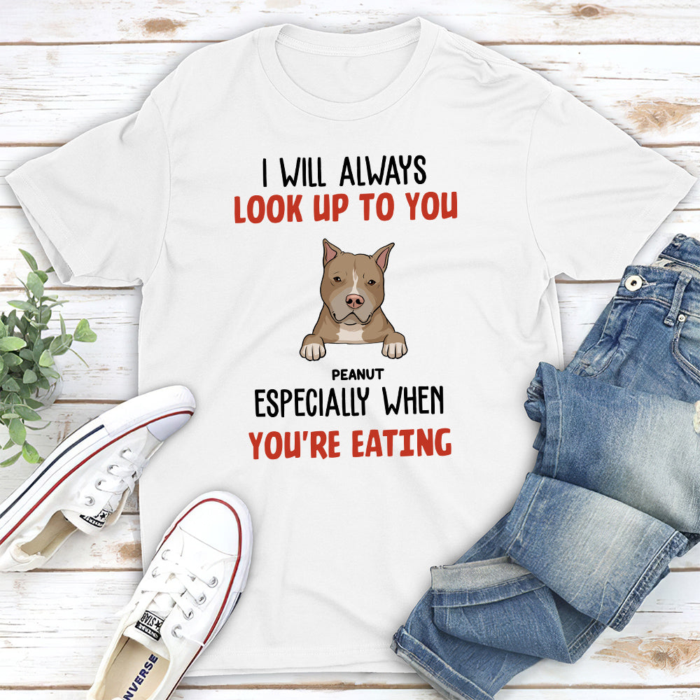 Personalized Custom Unisex 'Mom Dad Look Up To You' T-shirt for Pet Lovers