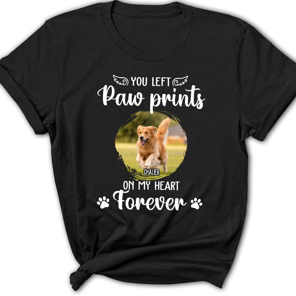Personalized You Left Paw Prints Women's T-shirt - Ideal Gift for Pet Lovers