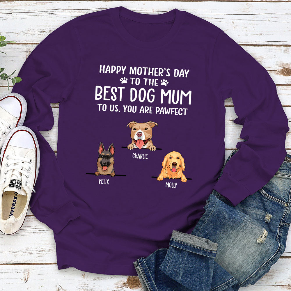 Pawfect Personalized Custom Long Sleeve T-shirt for Dog Moms and Dads