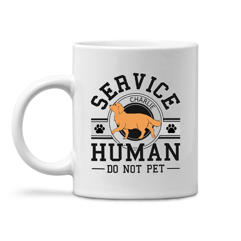 Personalized Custom Coffee Mug with Service Human Logo - Ideal Gift for Pet Lovers