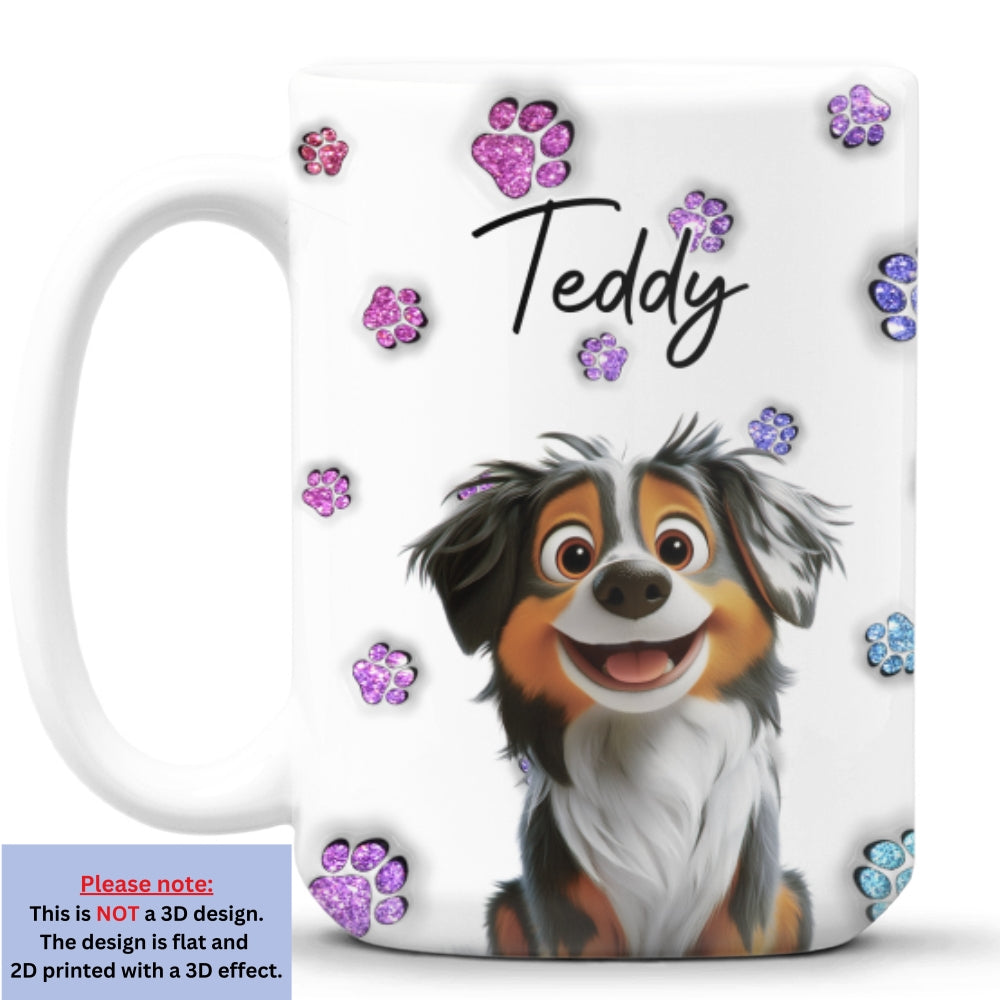 Customizable 3D Inflated Effect Personalized Dog-themed Mug