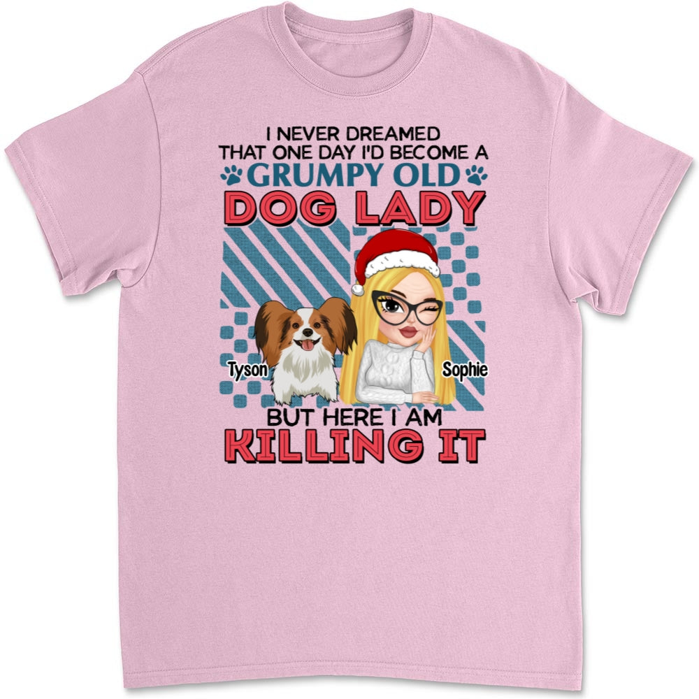 Personalized Unisex Grumpy Old Dog Lady T-shirt - Ideal Gift for Pet Lovers