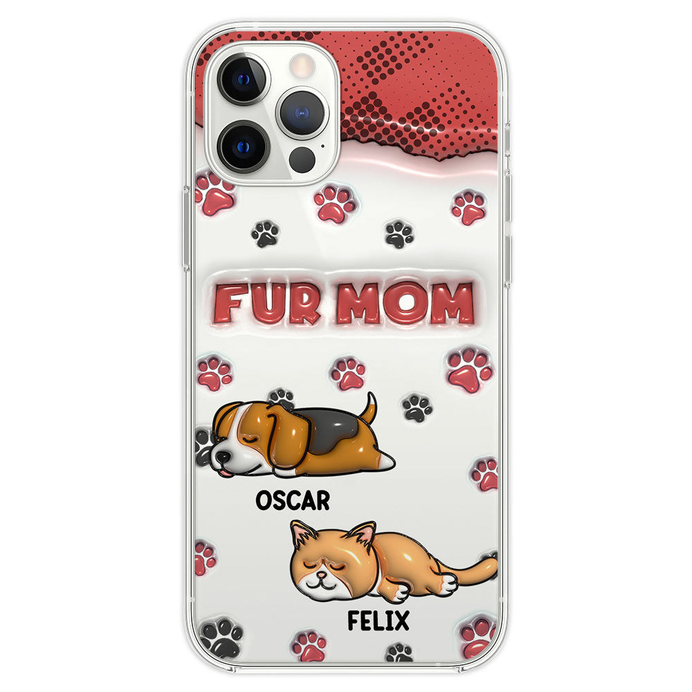 Personalized 3D Inflated Effect Fur Mom Custom Phone Case