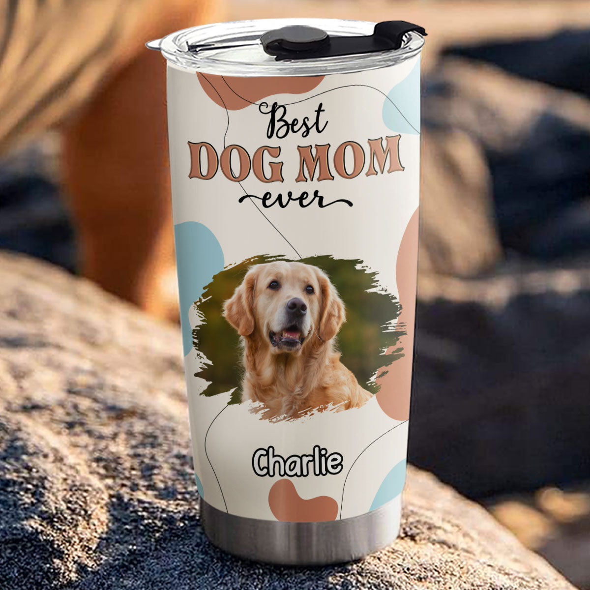 Best Dog Mom and Dad Ever Personalized Custom Tumbler with Stunning Line Photo