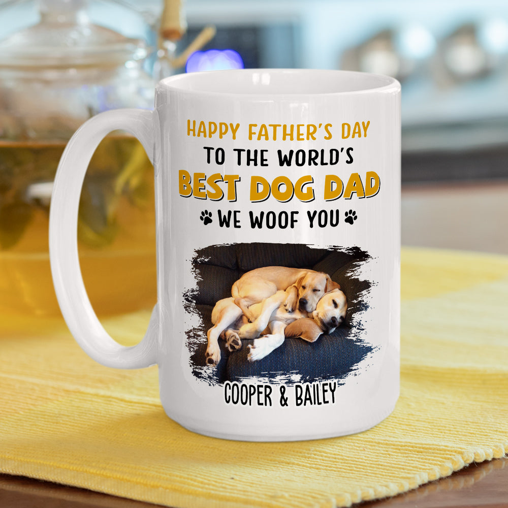 Personalized 'Woof You So Much Dad' Custom Coffee Mug - Ideal Gift for Pet Lovers