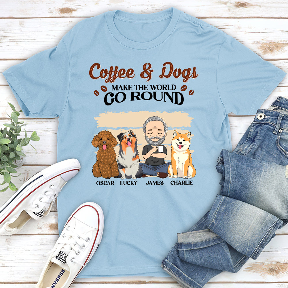 Customizable Dog and Coffee Unisex T-shirt - Ideal Gift for Pet Lovers