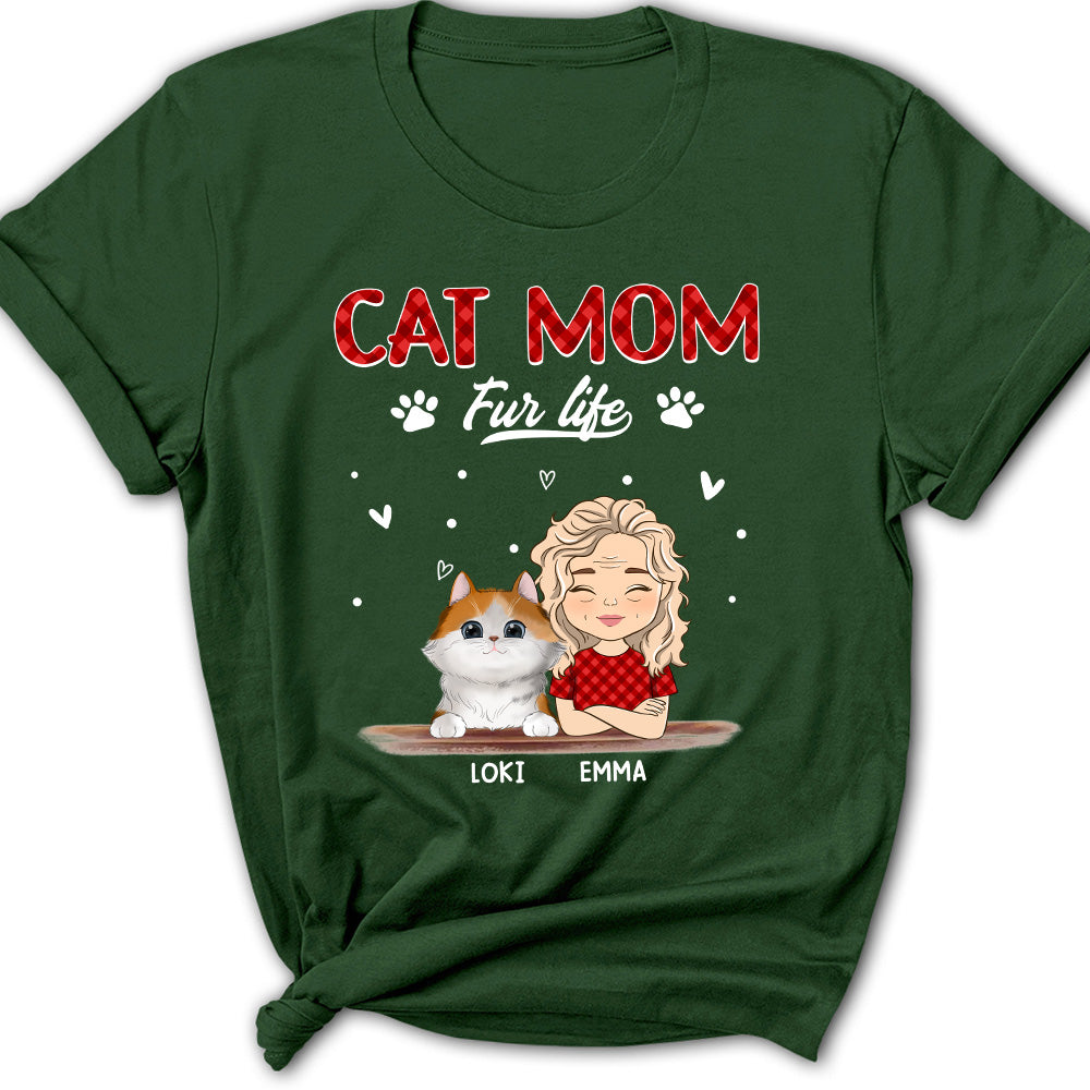 Cat Mom Fur Life - Customizable Women's Personalized T-shirt for Pet Lovers