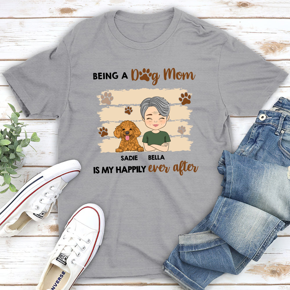 Personalized Custom Unisex 'Happy Dog Mom' T-shirt - Ideal Gift for Pet Lovers