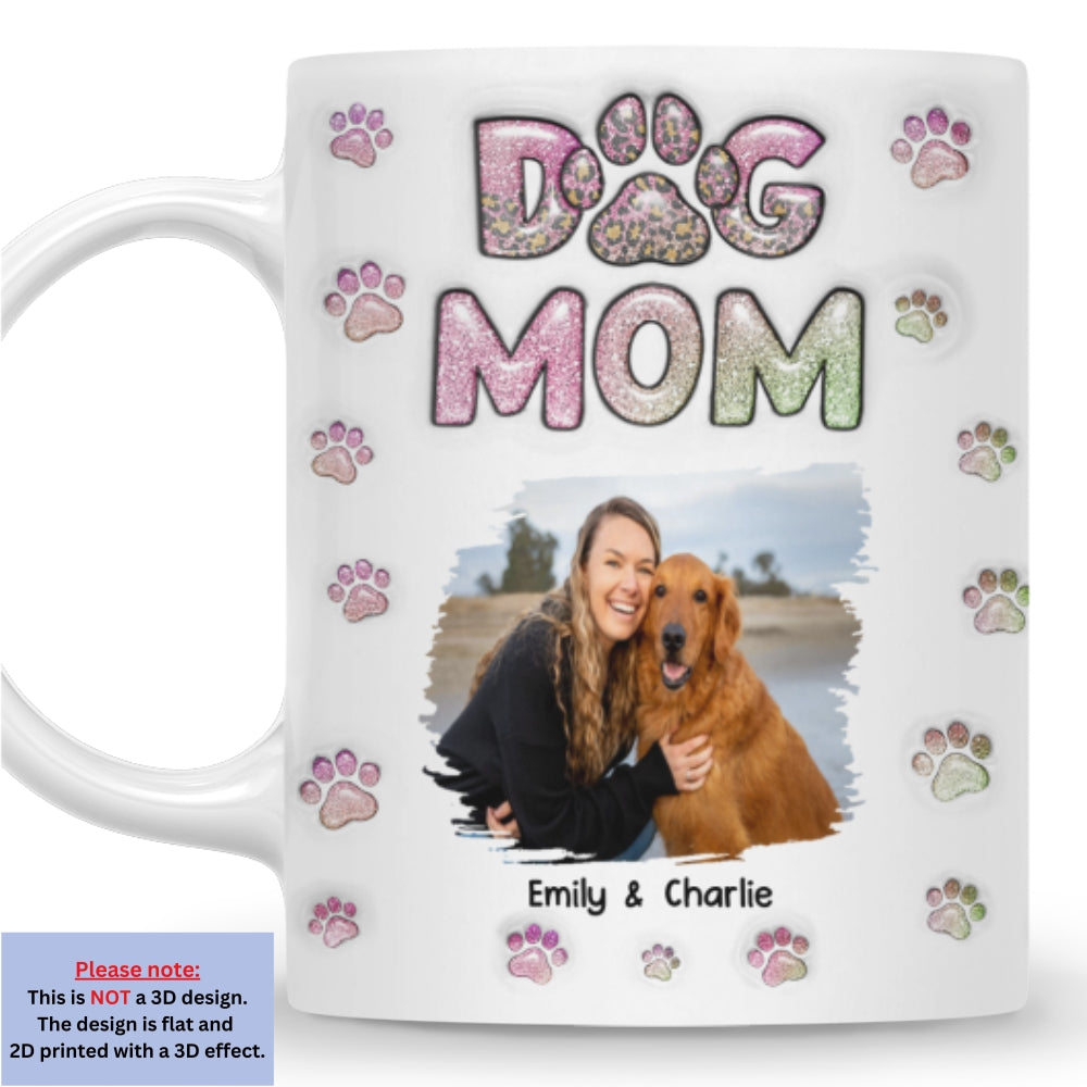 Personalized 3D Inflated Effect Dog Mom Chibi Version Photo Mug