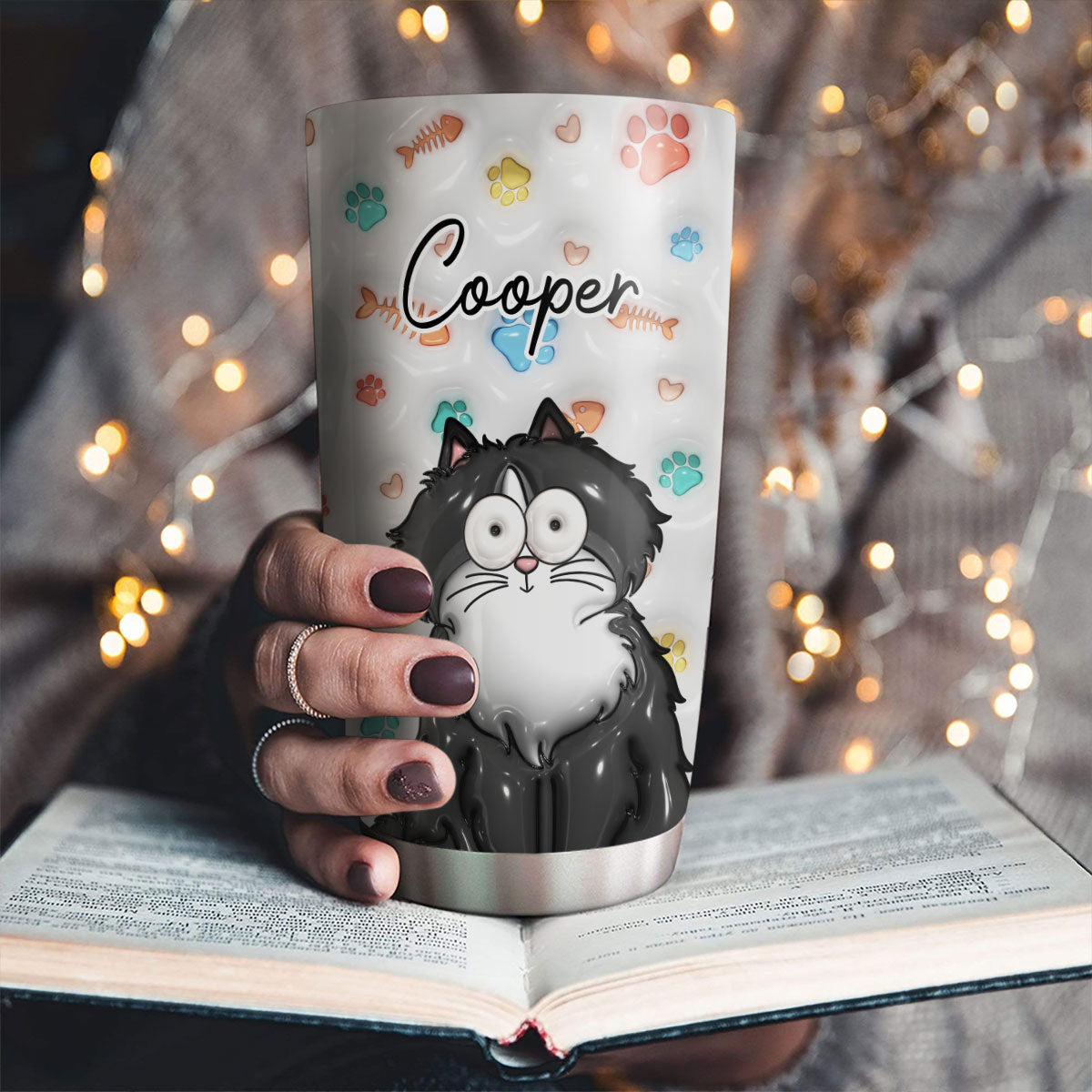 Personalized 3D Inflated Effect Tumbler - Ideal for Cat Lovers