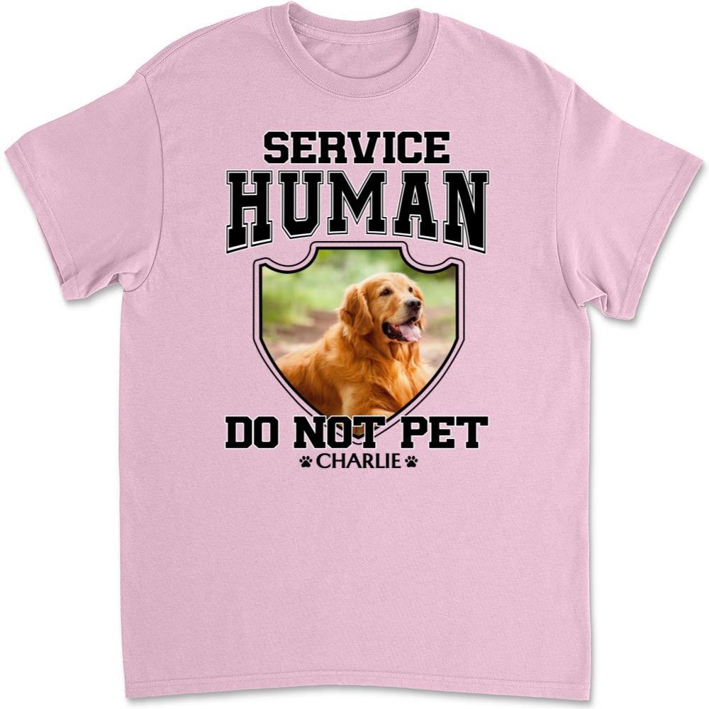 Customizable 'Do Not Pet' Service Human Photo Unisex T-Shirt - Ideal Gift for Pet Lovers