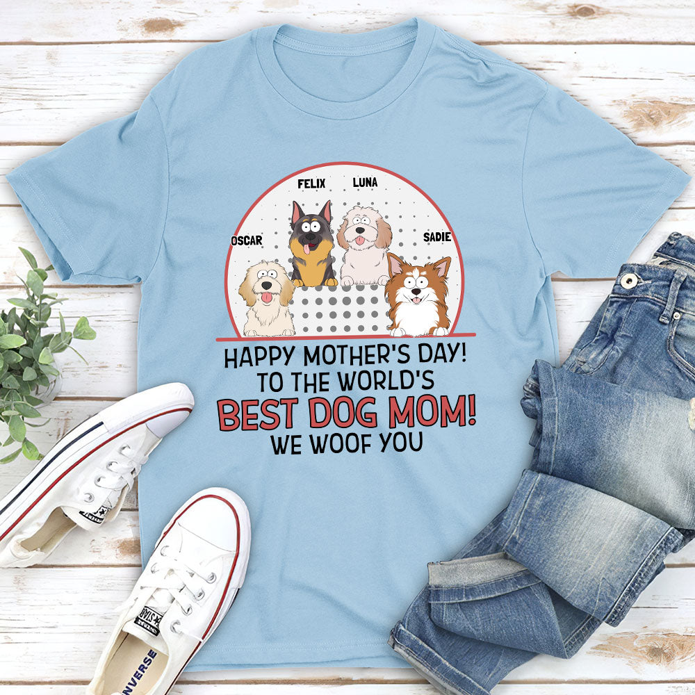 Top-Rated Personalized Unisex Dog Mom Woof You T-shirt