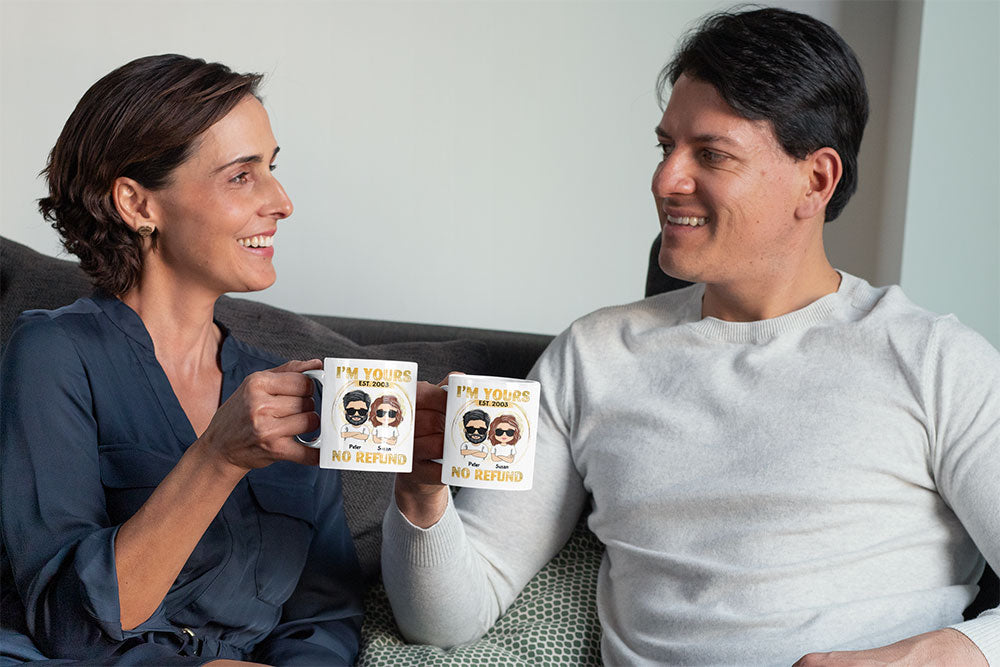 Personalized Custom Couple Coffee Mugs - I'm Yours, No Refund