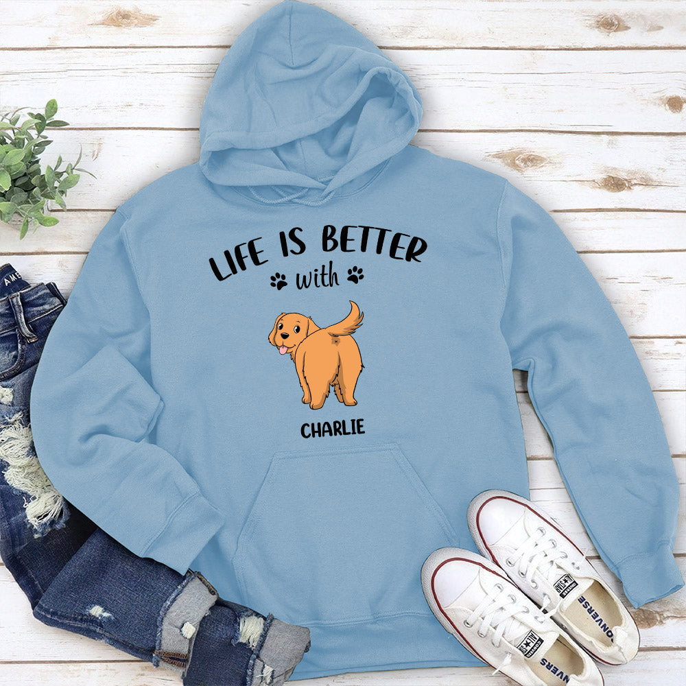 Personalized 'Life Is Better With Dog Butt' Custom Hoodie - Ideal Gift for Pet Lovers