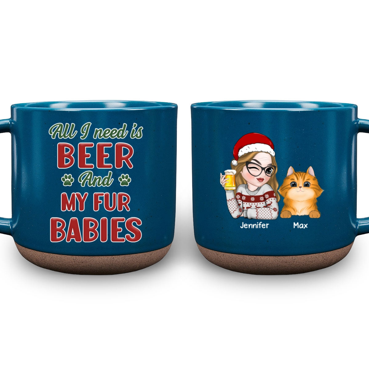 Personalized 'All I Need Is My Fur Baby' Pottery Mug - Customized for Your Canine Love
