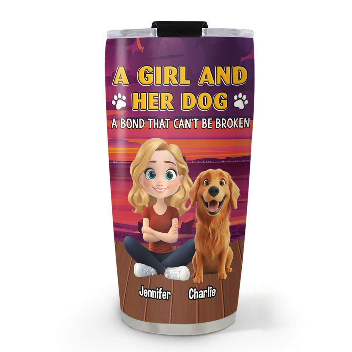 Ocean Glow Personalized Custom Tumbler for You and Your Pet