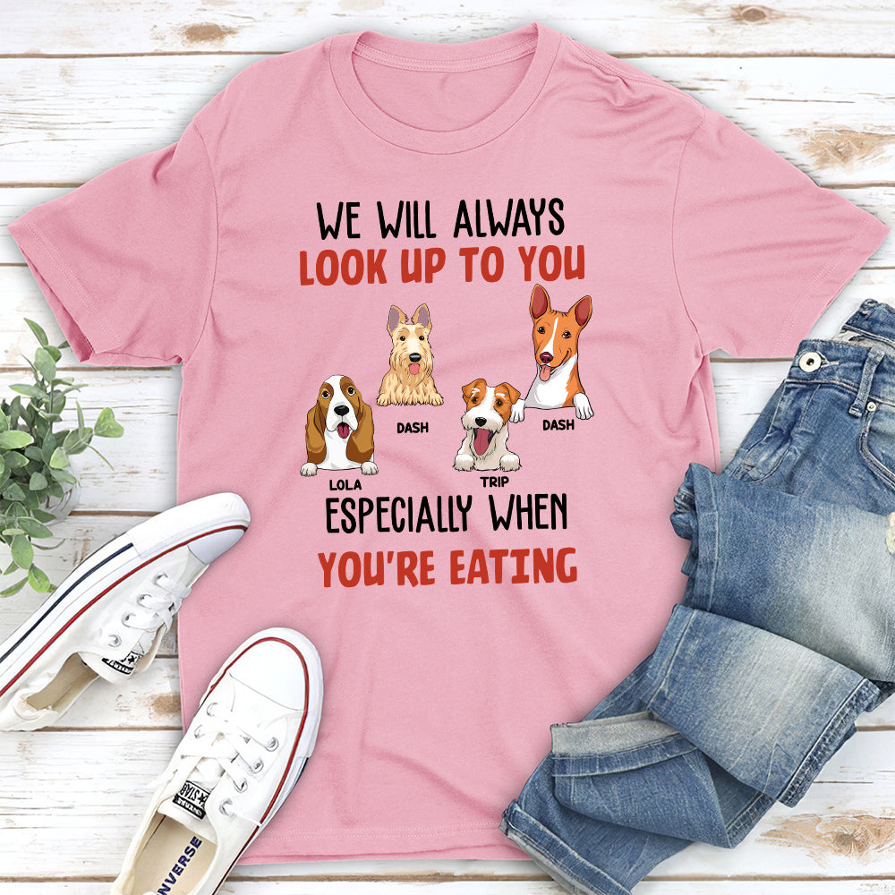 Personalized Custom Unisex 'Mom Dad Look Up To You' T-shirt for Pet Lovers