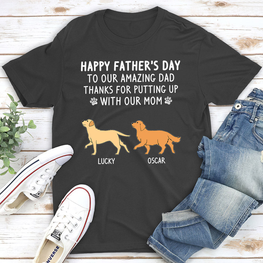 Personalized Custom Unisex 'Put Up With My Mom' T-shirt - Ideal Gift for Pet Lovers