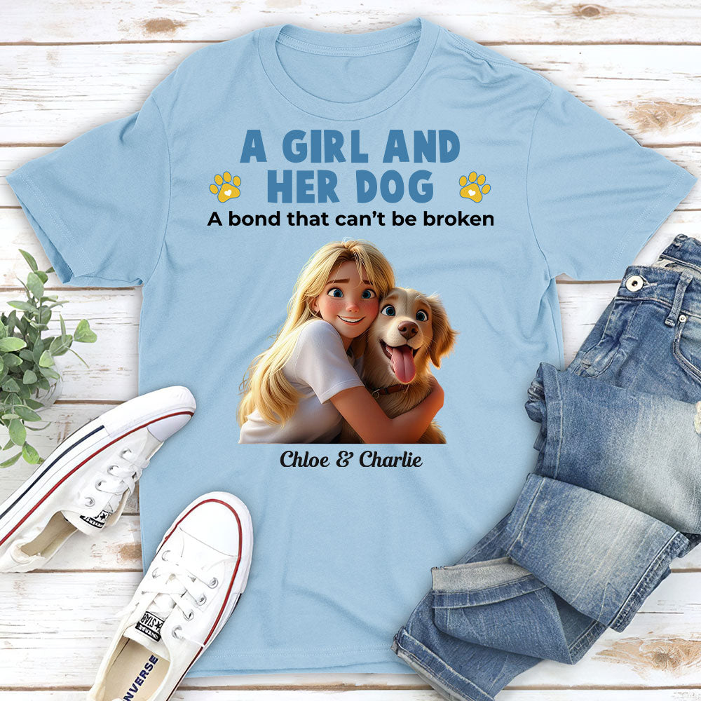 Personalized Unisex 'Girl And Her Pups' T-shirt - Ideal Gift for Pet Lovers