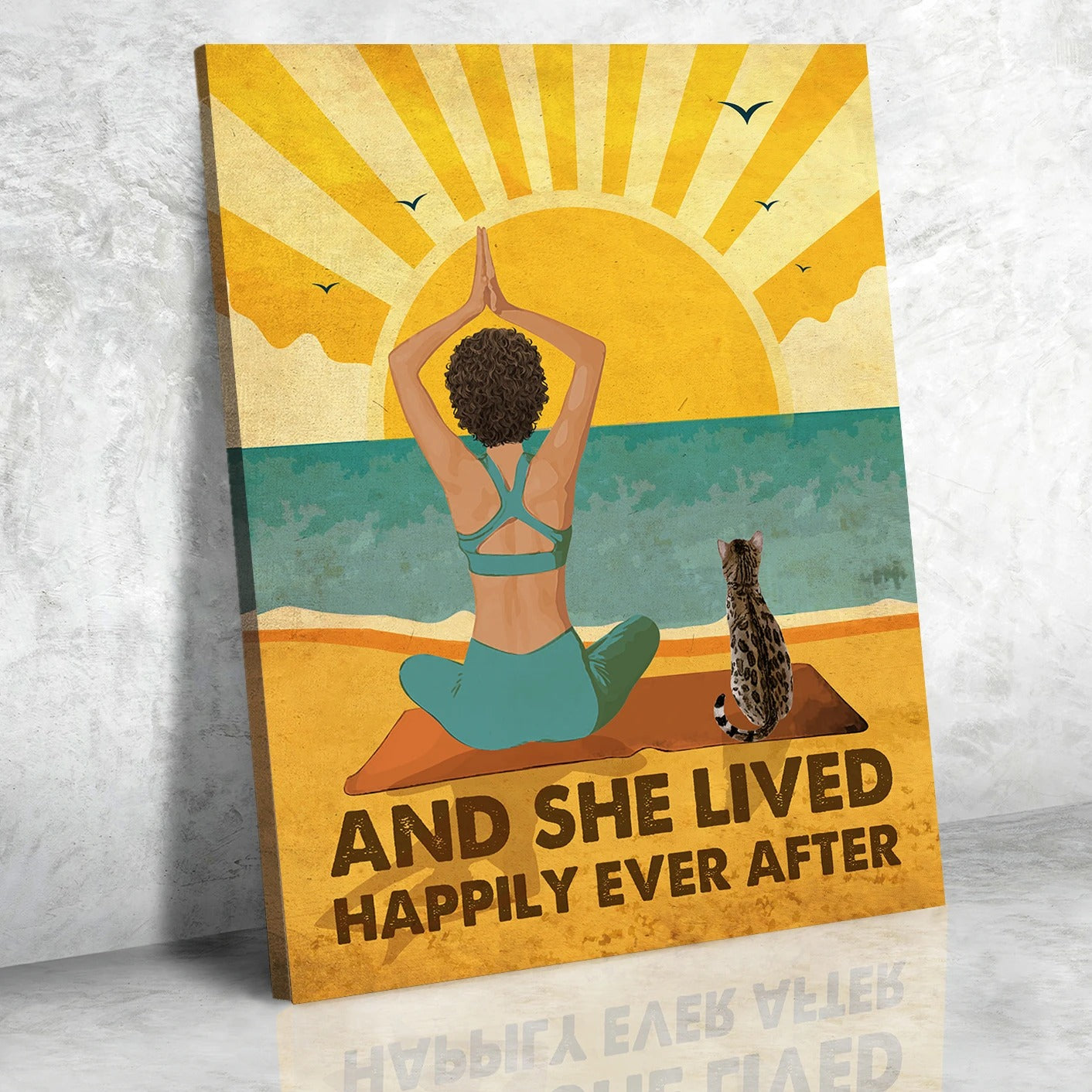 Personalized Yoga and Cat Custom Canvas - The Ideal Gift for Pet Lovers