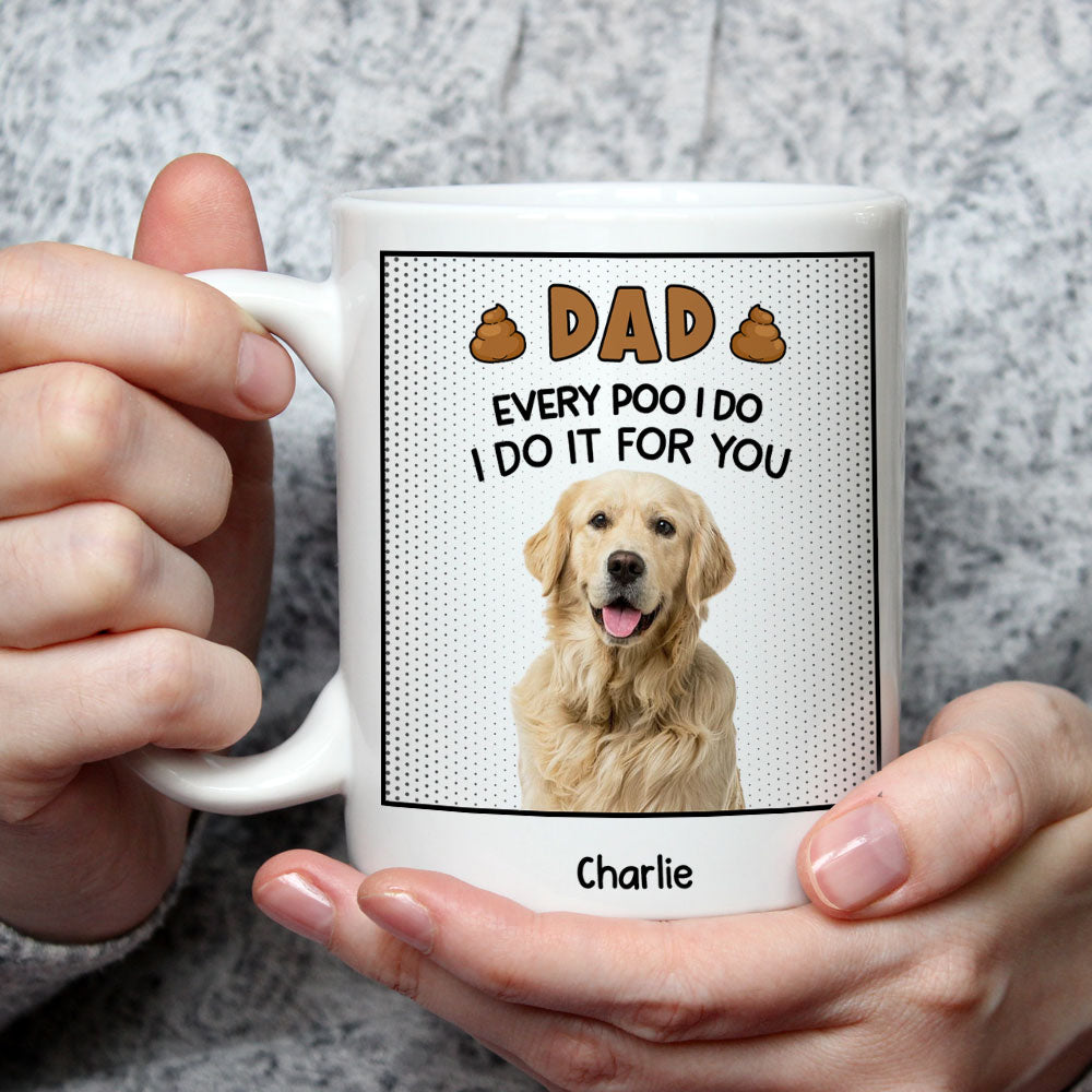 Personalized Dad's Poop-themed Custom Coffee Mug - A Unique Gift