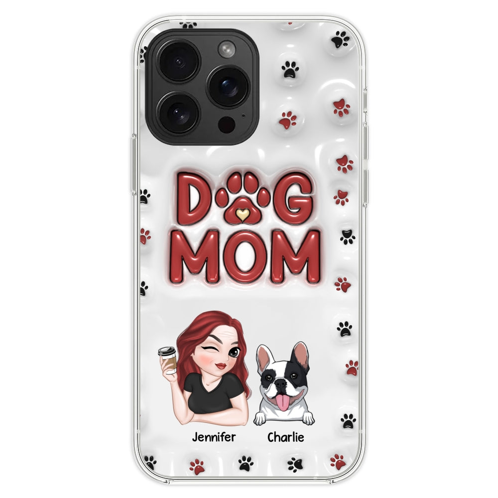 Adorable Dog Mom - Personalized 3D Inflated Effect Custom Phone Case