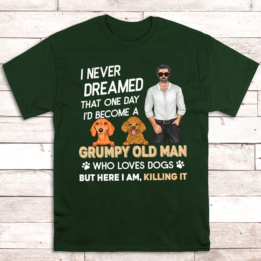 Old Man and Dog Personalized Unisex Custom T - shirt: Ideal Gift for Pet Lovers