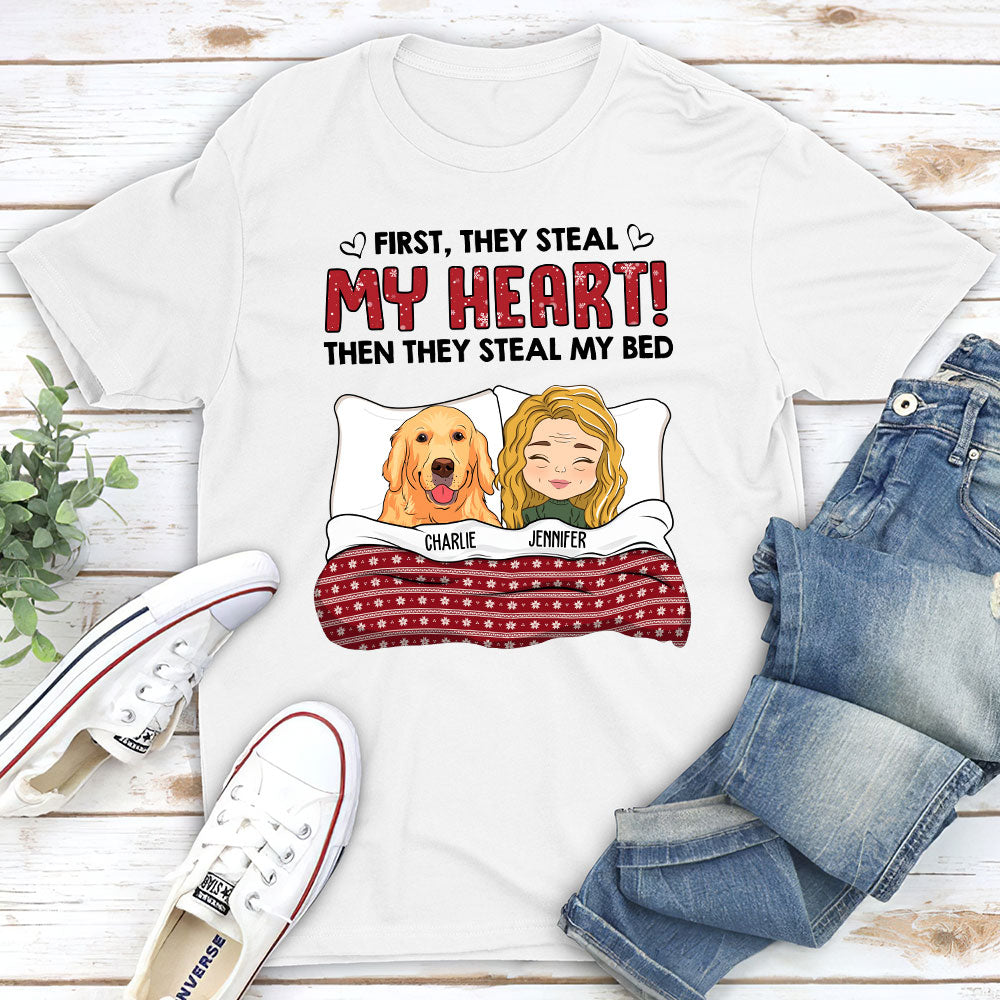 Personalized Unisex 'Silently Steal My Bed' Pet Lover T-shirt