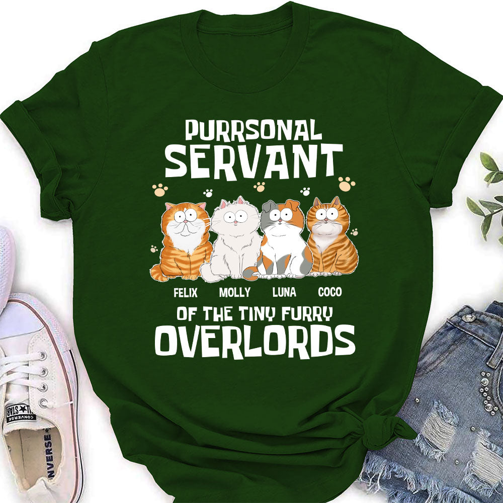 Cats Purrsonal Servant - Customizable Women's Personalized T-shirt for Pet Lovers