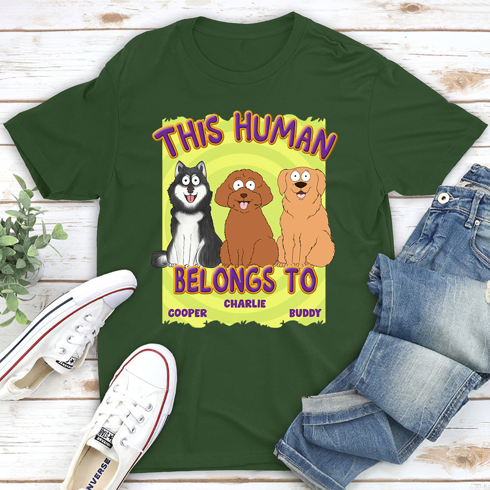 Personalized 'This Human Belongs To Us' Unisex T-Shirt - Ideal Gift for Pet Lovers